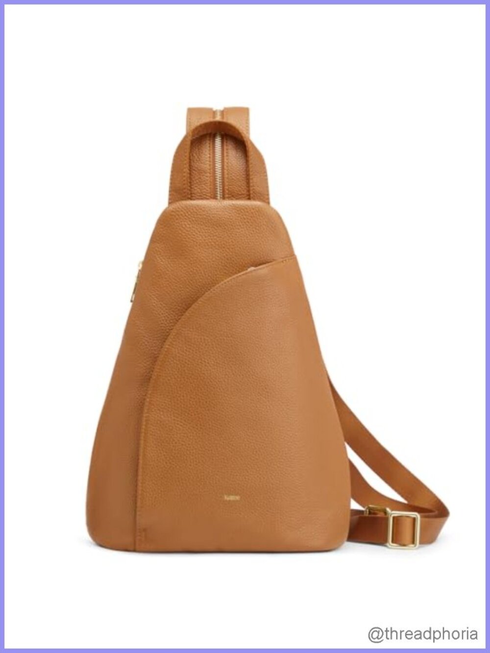 Top Grain Leather Crossbody Sling Backpack RFID Blocking